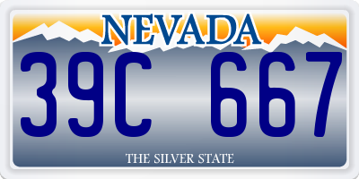 NV license plate 39C667
