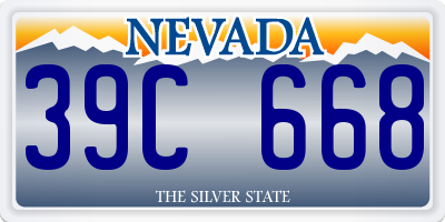 NV license plate 39C668