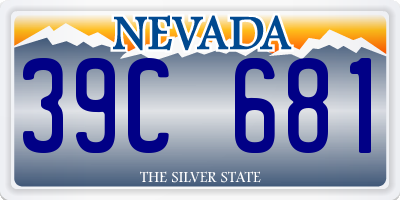 NV license plate 39C681