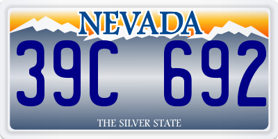 NV license plate 39C692