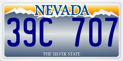 NV license plate 39C707