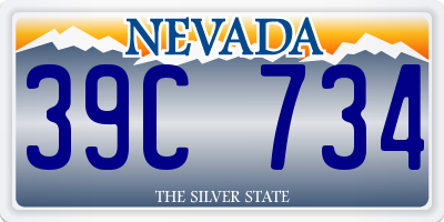 NV license plate 39C734