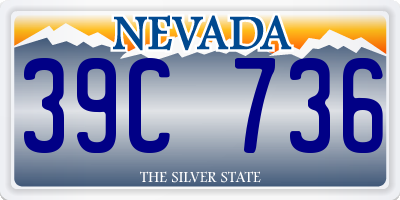 NV license plate 39C736