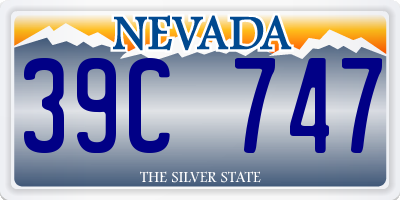 NV license plate 39C747