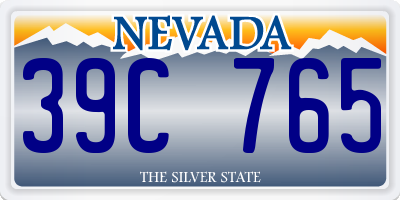NV license plate 39C765