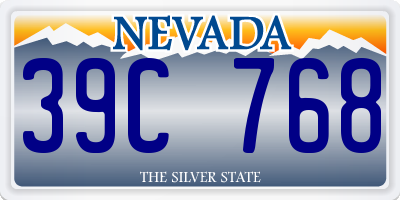 NV license plate 39C768