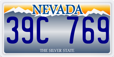 NV license plate 39C769