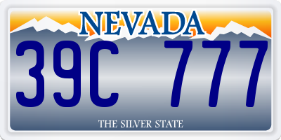 NV license plate 39C777