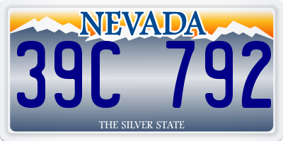 NV license plate 39C792