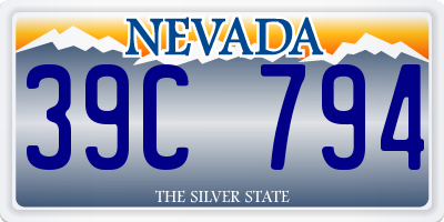NV license plate 39C794