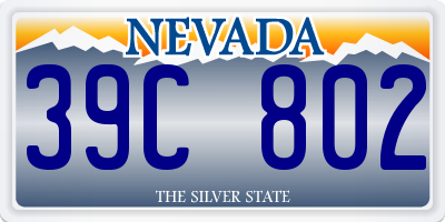 NV license plate 39C802