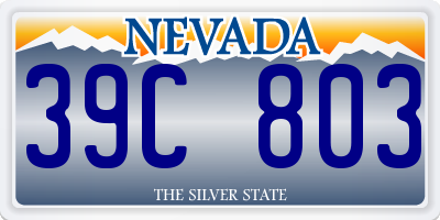 NV license plate 39C803