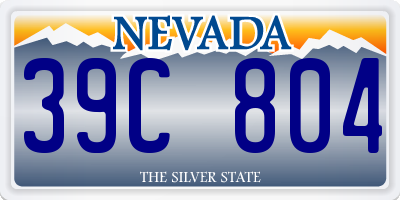 NV license plate 39C804