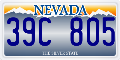 NV license plate 39C805
