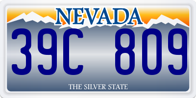 NV license plate 39C809