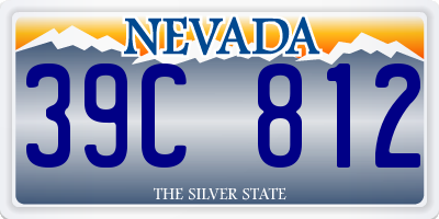 NV license plate 39C812