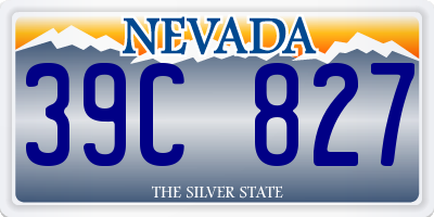 NV license plate 39C827