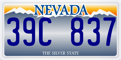 NV license plate 39C837