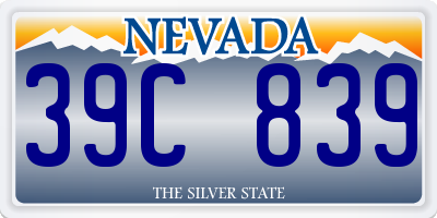 NV license plate 39C839