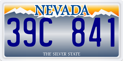 NV license plate 39C841