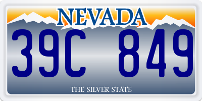 NV license plate 39C849