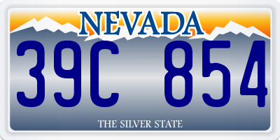 NV license plate 39C854