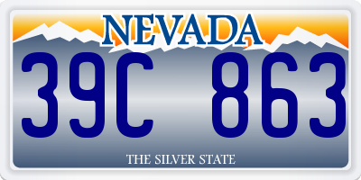 NV license plate 39C863