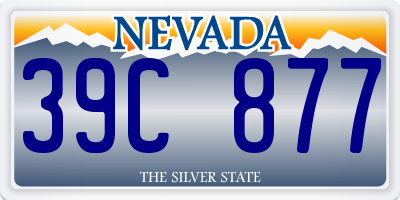 NV license plate 39C877