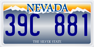 NV license plate 39C881