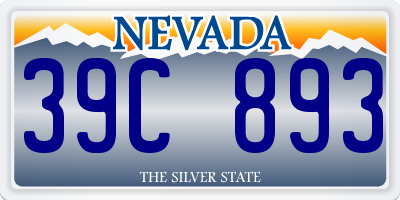 NV license plate 39C893