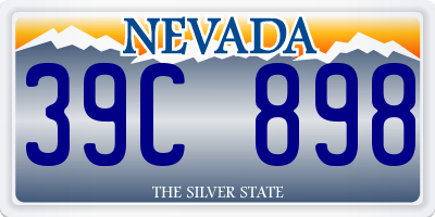 NV license plate 39C898