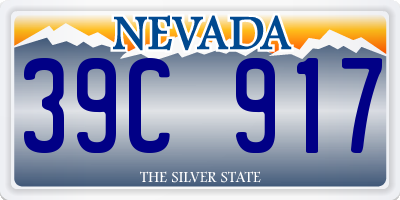 NV license plate 39C917