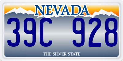 NV license plate 39C928