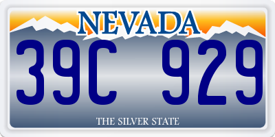NV license plate 39C929