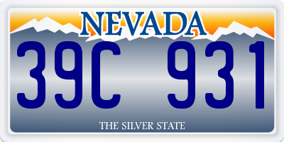 NV license plate 39C931