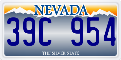 NV license plate 39C954