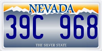 NV license plate 39C968