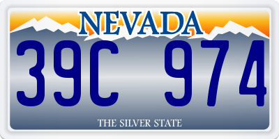 NV license plate 39C974