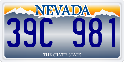 NV license plate 39C981