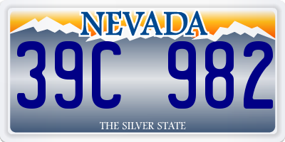 NV license plate 39C982
