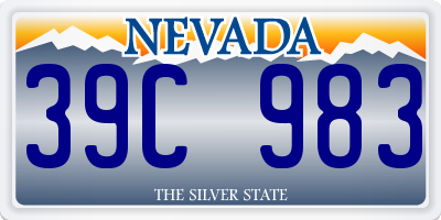 NV license plate 39C983