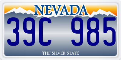 NV license plate 39C985