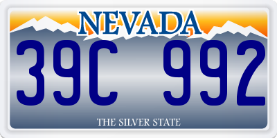 NV license plate 39C992