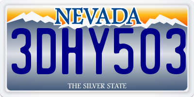 NV license plate 3DHY503