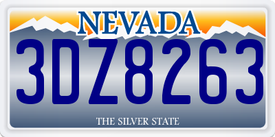 NV license plate 3DZ8263