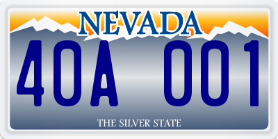 NV license plate 40A001