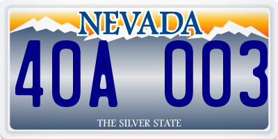 NV license plate 40A003