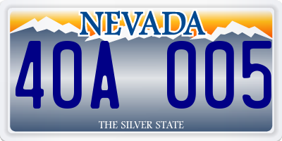 NV license plate 40A005