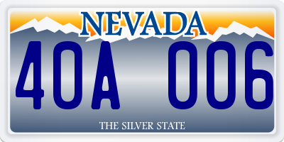 NV license plate 40A006