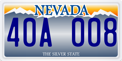 NV license plate 40A008